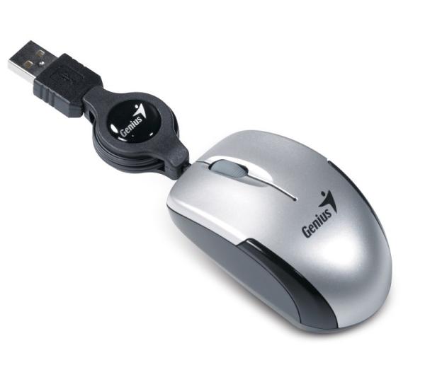 Myš GENIUS MicroTraveler V2/  drôtová/  1200 dpi/  USB/  strieborná