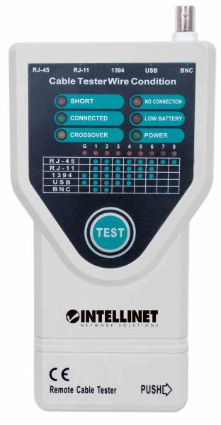 Intellinet Tester káblov,  5 v 1,  RJ45,  RJ11,  USB,  Firewire,  BNC0