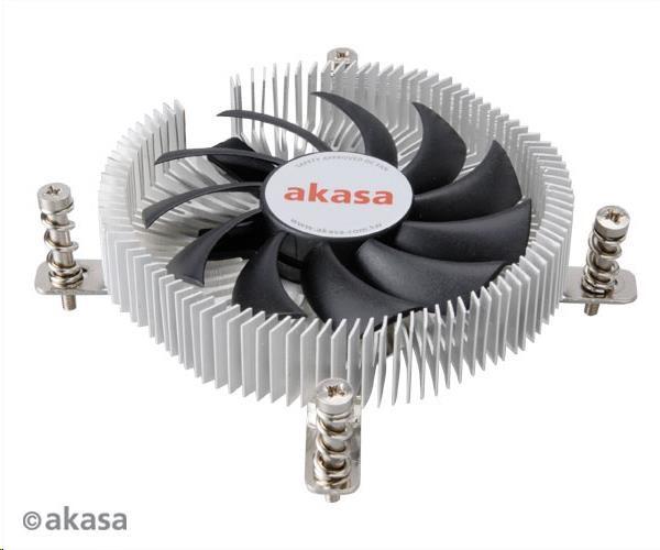 AKASA CPU chladič AK-CC7129BP01 pre Intel LGA 775 a 115x,  75mm PWM ventilátor,  pre mini ITX skrinky
