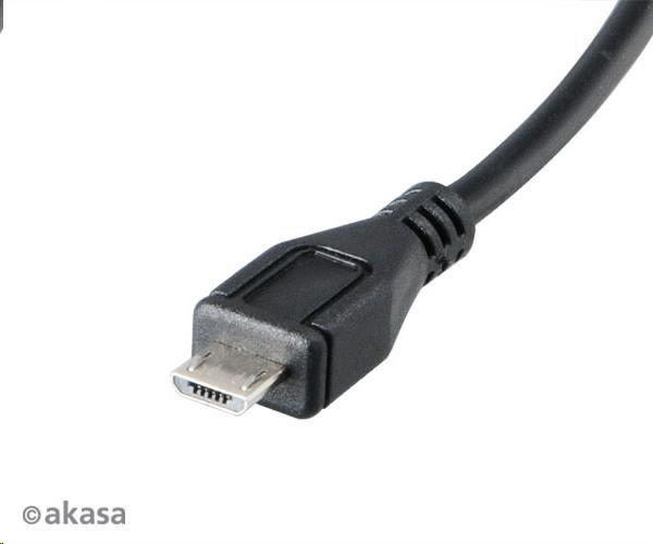 AKASA USB OTG Micro USB samec na USB typ A samica redukčný kábel,  15 cm2