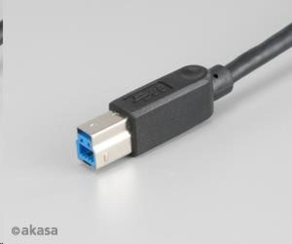 AKASA USB kábel,  samec A na samec B USB 3.0,  150 cm,  čierna1