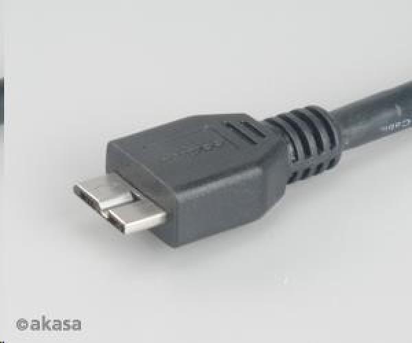 AKASA USB kábel,  samec A na micro B samec USB 3.0,  100 cm,  čierna1