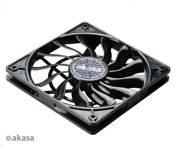 Ventilátor AKASA Slimfan,  120 x 15 mm,  klzné ložisko,  pre systémy HTPC,  PWM 4pin1