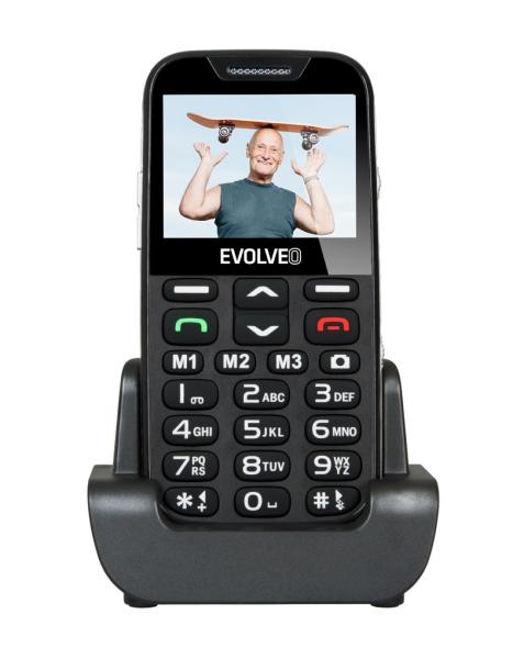 EVOLVEO EasyPhone XD,  mobilný telefón pre seniorov s nabíjacím stojanom (čierny)