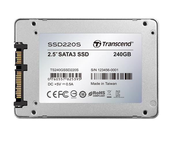 TRANSCEND SSD 220S 240GB, SATA III 6Gb/s, TLC, hliníkové puzdro5