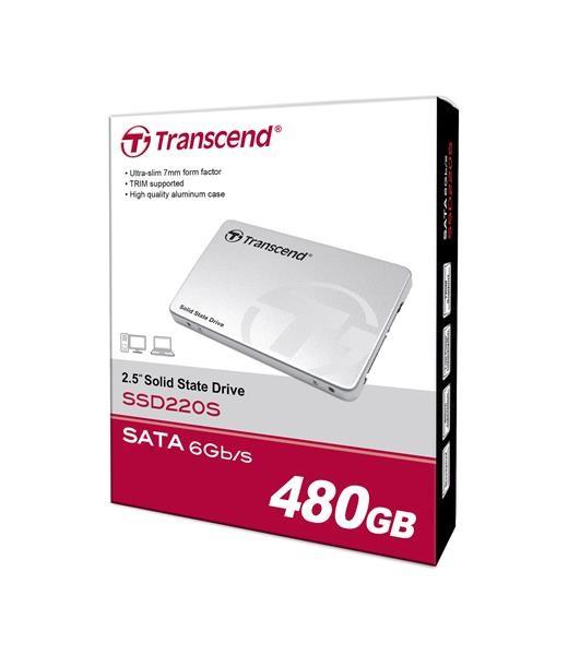 TRANSCEND SSD 220S 480GB,  SATA III 6Gb/ s,  TLC,  hliníkové puzdro6