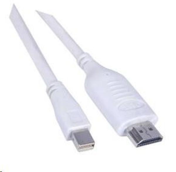 Kábel PREMIUMCORD Mini DisplayPort - HDMI 3 m,  biely