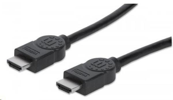 MANHATTAN kábel High Speed HDMI 4K,  3D,  Male to Male,  tienený,  čierny,  7, 5 m