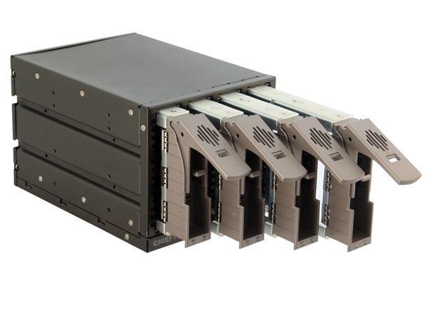 Interný box CHIEFTEC 3x 5, 25" pre 4x SAS/ SATA HDD,  čierny,  hot-swap,  ALU