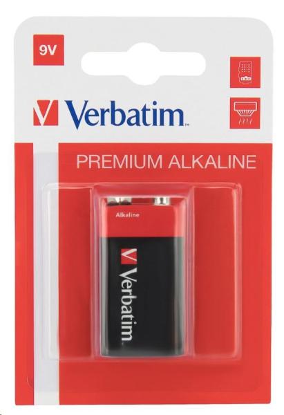 VERBATIM Alkalické baterie 9V,  1 PACK ,  6LR611