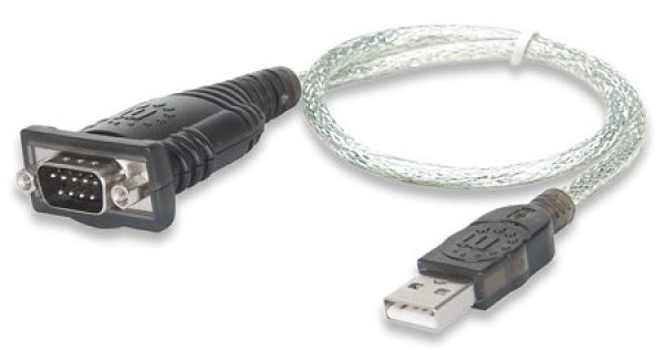 MANHATTAN prevodník USB na sériový port (USB AM /  DB9M,  RS232),  blister