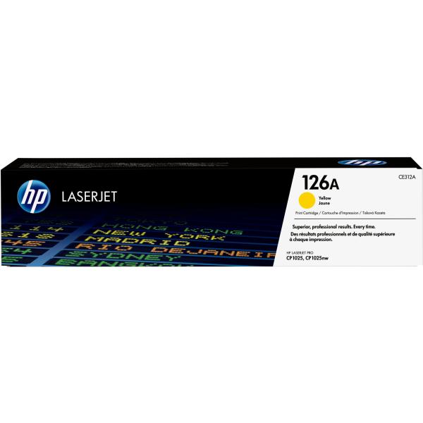 HP 126A Yellow LJ Toner Cart,  CE312A (1, 000 pages)