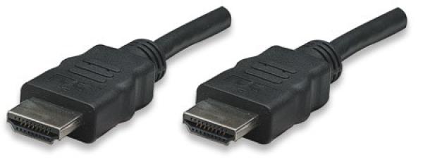 MANHATTAN Vysokorýchlostný kábel HDMI 3D,  samec na samca,  tienený,  čierny,  10 m