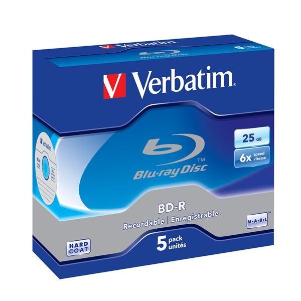VERBATIM BD-R SL(5-pack)Blu-Ray/ Jewel/ 6x/ 25GB