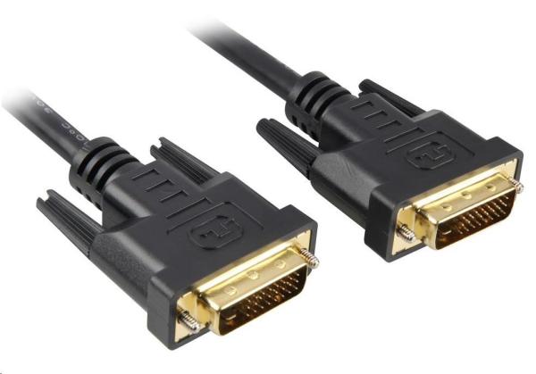 Prepojovací kábel PREMIUMCORD DVI na DVI 2 m (DVI-D, M/M, dual link)
