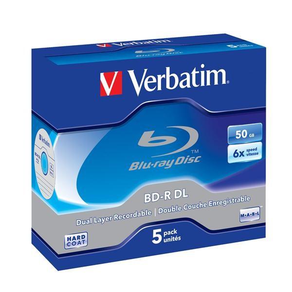 VERBATIM BD-R(5-pack)/ DualLayer/ Jewel/ 6X/ 50GB1