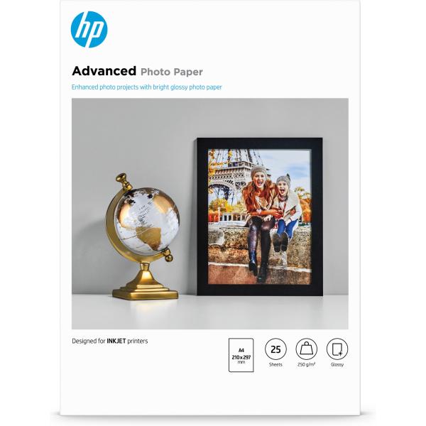 HP Advanced Glossy Photo Paper-25 sht/A4/210 x 297 mm, 250 g/m2, Q5456A2