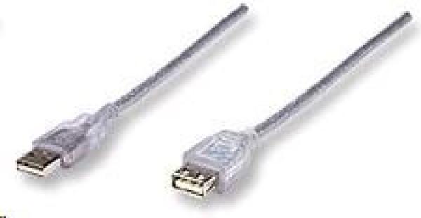 MANHATTAN USB kábel 2.0 A-A predĺženie 1, 8 m (strieborná)