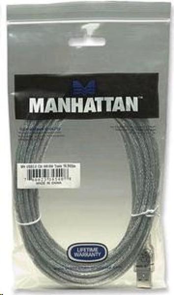 MANHATTAN USB kábel 2.0 Kábel A-B 5 m (strieborný)2