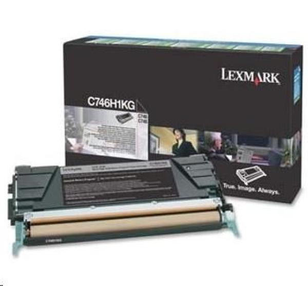 LEXMARK toner C746,  C748 Čierna tonerová kazeta s vysokou výťažnosťou