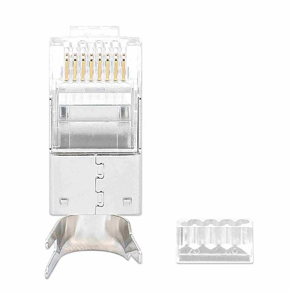 Intellinet konektor RJ45,  Cat6A,  tienený STP,  50µ,  drôt a kábel,  70 ks v balení3