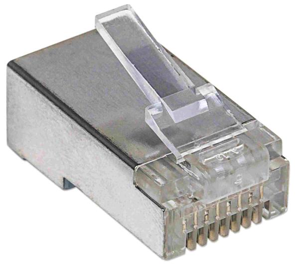 Intellinet konektor RJ45,  Cat5e,  tienený STP,  50µ,  drôt,  100 ks v balení1