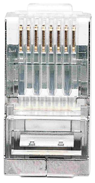 Intellinet konektor RJ45,  Cat5e,  tienený STP,  15µ,  drôt,  100 ks v balení2