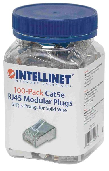 Intellinet konektor RJ45,  Cat5e,  tienený STP,  15µ,  drôt,  100 ks v balení3