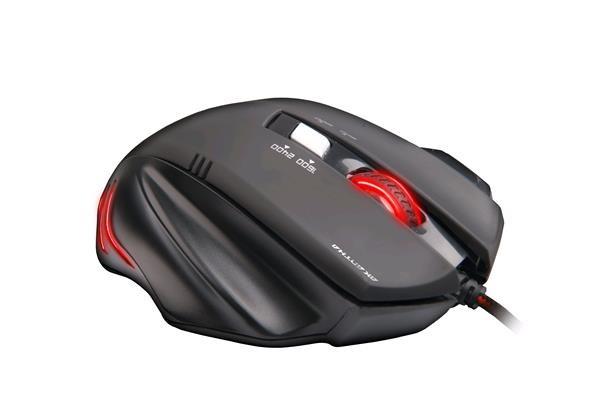 C-TECH myš AKANTHA, herná, červené podsvietenie, 2400 DPI, USB3