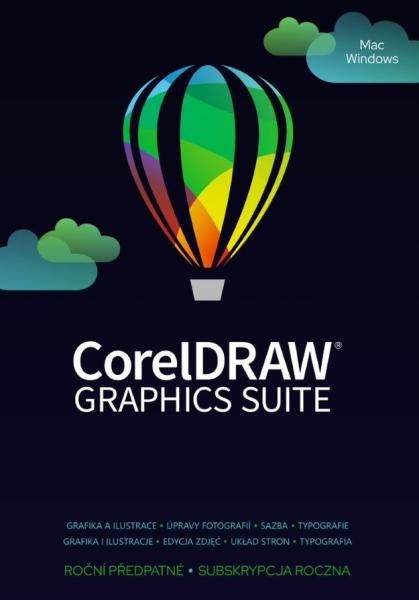 CorelDRAW Graphics Suite 365-dňové predplatné. Obnova (2501+) EN/ DE/ FR/ BR/ ES/ IT/ NL/ CZ/ PL