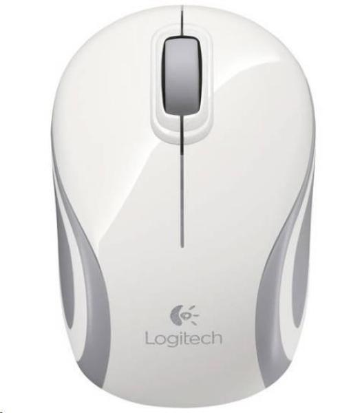 Bezdrôtová mini myš Logitech M187,  biela