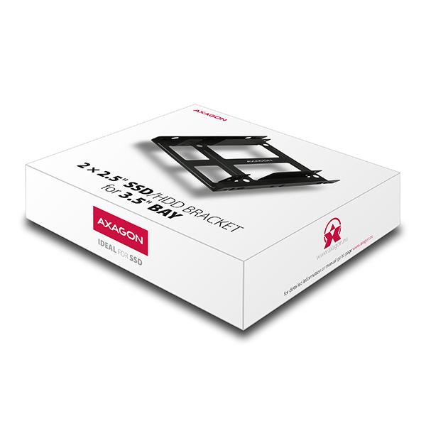AXAGON RHD-225, kovový rám pre 2x 2.5" HDD/SSD do 3.5" poloha, montáž ventilátora8