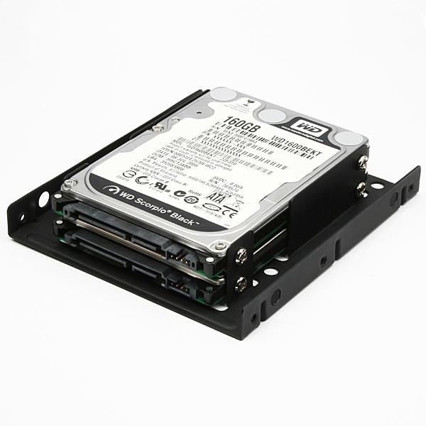AXAGON RHD-225, kovový rám pre 2x 2.5" HDD/SSD do 3.5" poloha, montáž ventilátora0