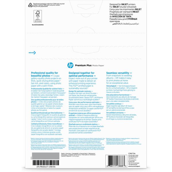 HP Premium Plus Semi-gloss Photo Paper-20 sht/ A4/ 210 x 297 mm,  300 g/ m2,  CR673A1