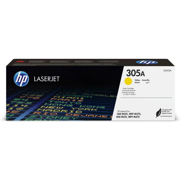 HP 305A Yellow LJ Toner Cart,  CE412A (2, 600 pages)