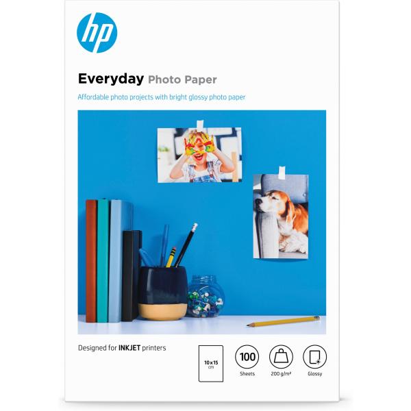 HP Everyday Glossy Photo Paper-100 sht 10 x 15 cm, 200 g m2, CR757A1