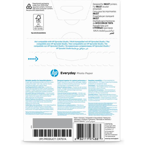 HP Everyday Glossy Photo Paper-100 sht 10 x 15 cm, 200 g m2, CR757A2