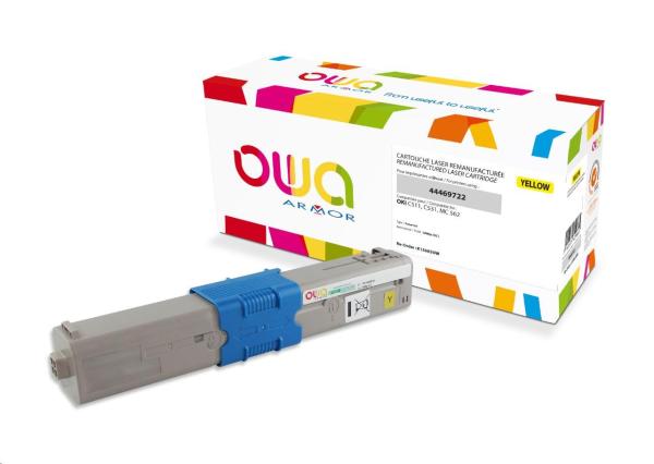 OWA Armor toner pre OKI C511,  C531,  MC 562,  5000 strán,  44469722,  žltá/ žltá