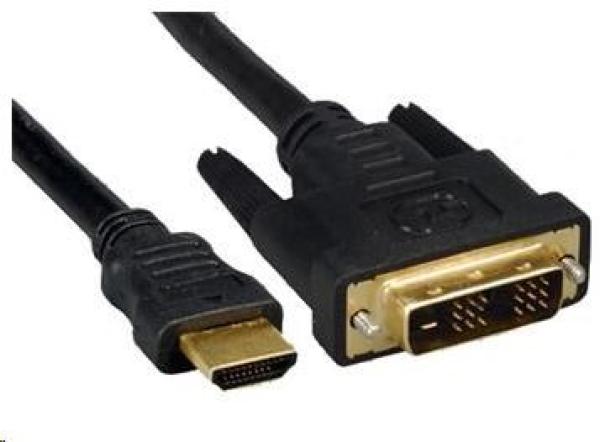 PREMIUMCORD HDMI - DVI-D 2m kábel (M/ M,  pozlátené kontakty,  tienený)