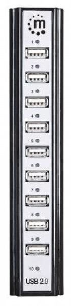 MANHATTAN Hi-Speed USB 2.0 Stolný rozbočovač,  10 portov2
