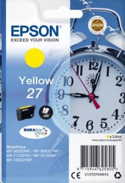 Atramentová tyčinka EPSON Singlepack "Alarm clock" Yellow 27 DURABrite Ultra Ink