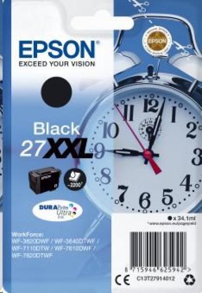 Atrament EPSON čierny Singlepack "Alarm clock" Black 27XXL DURABrite Ultra Ink