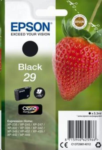 Čierny atrament EPSON v jednom balení "Strawberry" Black 29 Claria Home Ink