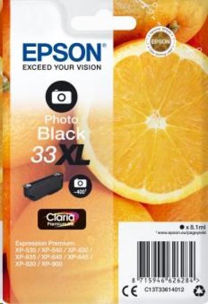 Čierny atrament EPSON v jednom balení "Orange" Photo Black 33XL Claria Premium Ink