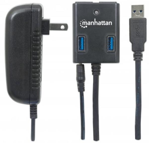 MANHATTAN USB 3.0 Rozbočovač,  4 porty,  napájanie AC/ Bus2
