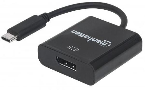 Prevodník MANHATTAN z USB 3.1 na Display Port (Type-C Male to DisplayPort Female,  Black)