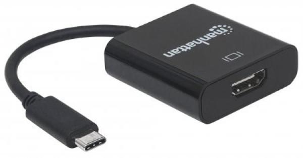Prevodník MANHATTAN z USB 3.1 na HDMI (Type-C samec na HDMI samica,  čierna) PC /  Apple MacBook1