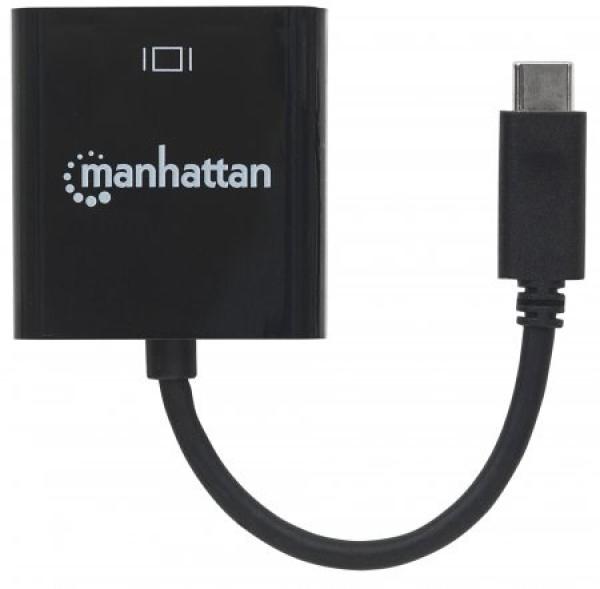 Prevodník MANHATTAN z USB 3.1 na HDMI (Type-C samec na HDMI samica,  čierna) PC /  Apple MacBook3