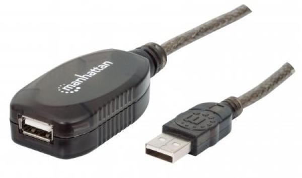 MANHATTAN USB kábel 2.0 A-A,  Aktívne predĺženie 5 m,  Daisy-Chainable,  Blister