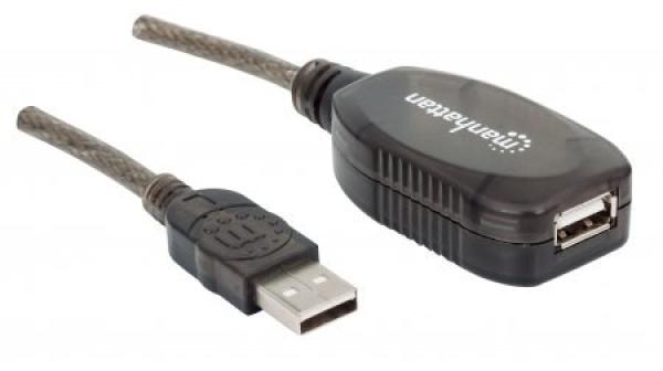 MANHATTAN USB kábel 2.0 A-A,  Aktívne predĺženie 5 m,  Daisy-Chainable,  Blister3